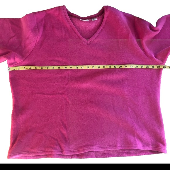 L.L.Bean pink V-Neck fleece Pullover Sweater - 3X - Picture 6 of 6
